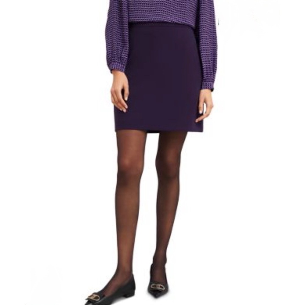 Hobbs London Fenella Skirt UK 10 US 6 Grape Purple A-Line Career NWT